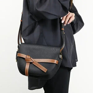 Loewe Gate Leather Crossbody Bag Black Brown